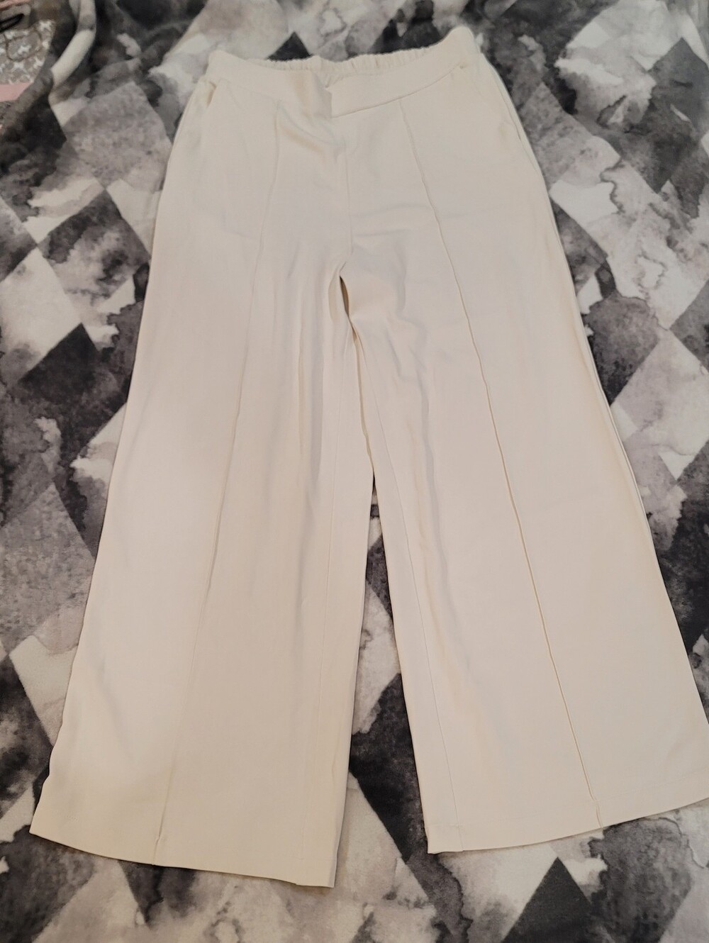 MELLODAY Cream Wide-Leg Trousers
